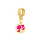 Berloque Infantil Barbie Resinado Folheado a Ouro