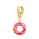 Berloque Infantil Donuts Resinado Folheado a Ouro Berloque Infantil Donuts Resinado Folheado a Ouro