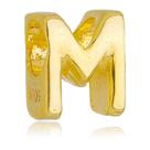 Berloque Letra M Separador Banhado a Ouro 18k