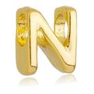 Berloque Letra N Separador Banhado a Ouro 18k