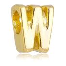 Berloque Letra W Separador Banhado a Ouro 18k