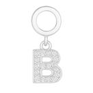 Berloque Letras Cravejado 1,5cm em Prata 925