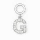 Berloque Letras Cravejado 1,5cm em Prata 925