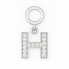 Berloque Letras Cravejado 1,5cm em Prata 925