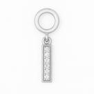 Berloque Letras Cravejado 1,5cm em Prata 925