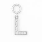 Berloque Letras Cravejado 1,5cm em Prata 925