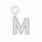 Berloque Letras Cravejado 1,5cm em Prata 925