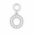 Berloque Letras Cravejado 1,5cm em Prata 925