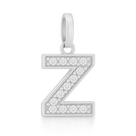 Berloque Letras Cravejado 1,5cm em Prata 925