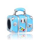 Berloque MALA VIAGEM AZUL em Prata S925 para pulseiras modelo Pandora ou Vivara
