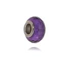 Berloque Murano Roxo em Aço Inoxidável - 1,5 cm - 2 g