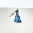 Berloque Nossa Senhora Aparecida Manto Azul Prata 925