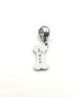 Berloque Osso de Cachorro Love Zircônia Cristal Aço Inox