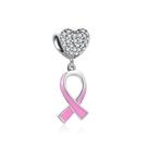 Berloque OUTUBRO ROSA em Prata S925 para pulseiras modelo Pandora ou Vivara