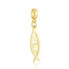 Berloque Peixe Jesus Banhado a Ouro 18k