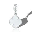 Berloque Pingente Charms Flor Trevo Prata Original