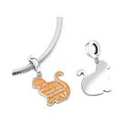 Berloque Pingente De Prata De Lei Com Estampa De Pata E Osso Para Pulseira De Cachorro Ou Gato,