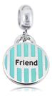 Berloque Pingente Esmaltado Medalha Friend Aço Inox Berloque Pingente Esmaltado Medalha Friend Aço Inox