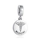 Berloque PINGENTE MEDICINA em Prata S925 para pulseiras modelo Pandora ou Vivara