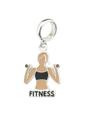 Berloque Pingente Mulher Fitnees Musculação Treino Prata 925