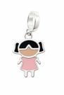 Berloque Pingente Pulseira Menina Filha Resinada Prata 925 Berloque Pingente Pulseira Menina Filha Resinada Prata 925