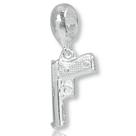 Berloque Pingente Revolver Arma Policial Prata P/ Pulseira
