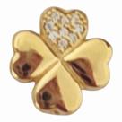 Berloque pingente trevo ouro 18k amarelo zirconio branco. ROSANGELA LIMA JOIAS Berloque pingente trevo ouro 18k amarelo zirconio branco. ROSANGELA LIMA JOIAS
