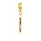 Berloque Plaquinha Enfermagem Banhado a Ouro 18k