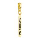Berloque Plaquinha Engenharia Civil Banhado a Ouro 18k