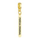 Berloque Plaquinha Pericia Criminal Banhado a Ouro 18k Berloque Plaquinha Pericia Criminal Banhado a Ouro 18k