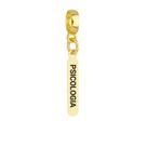 Berloque Plaquinha Psicologia Banhado a Ouro 18k