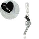 Berloque Prata Maciça 925 P/ Pulseira Berloque Arma Revolver Berloque Prata Maciça 925 P/ Pulseira Berloque Arma Revolver