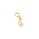Berloque Resinado Yin Yang Branco Banhado a Ouro