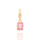 Berloque retangular folheado a ouro ROSA 542435 Rommanel