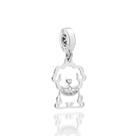 Berloque rommanel prata 925 feminino cachorro vazado pet i love my dog 840202