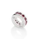 Berloque rommanel prata 925 separador stopper cravejado pedra zircônias rosa 840112