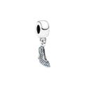 Berloque SALTO ALTO PEDRA AZUL em Prata S925 para pulseiras modelo Pandora ou Vivara