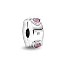 Berloque SEPARADOR CORAÇÕES ROSAS em Prata S925 para pulseiras modelo Pandora ou Vivara Berloque SEPARADOR CORAÇÕES ROSAS em Prata S925 para pulseiras modelo Pandora ou Vivara