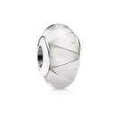 Berloque SEPARADOR MURANO BRANCO em Prata S925 para pulseiras modelo Pandora ou Vivara