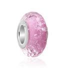 Berloque Separador Murano Rosa Chanfrado em Prata S925 para pulseiras modelo Pandora ou Vivara Berloque Separador Murano Rosa Chanfrado em Prata S925 para pulseiras modelo Pandora ou Vivara