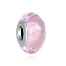 Berloque SEPARADOR MURANO ROSA em Prata S925 para pulseiras modelo Pandora ou Vivara