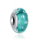 Berloque SEPARADOR MURANO VERDE em Prata S925 para pulseiras modelo Pandora ou Vivara