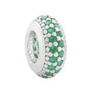 Berloque Separador Zircônia Verde Prata 925