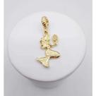 Berloque sereia pequena banhado a ouro 18k