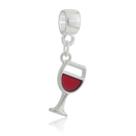Berloque Taça de Vinho Pingente Banhado à Prata