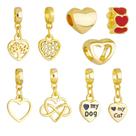 Berloques Coração Amor Love Banhado a Ouro 18k