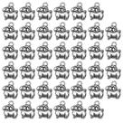Berloques de Joalheria KH866 40 Peças Cabra Tom Prata 14x12 mm