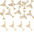 Berloques de Joias EEE ELECRELIVE Banhados a Ouro 18K com Zircônias Cúbicas, 10 Peças
