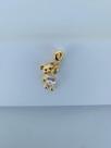 Berloques semi joia prata 925 e ouro 18k urso cristal vidro