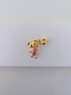 Berloques semi joia prata 925 e ouro 18k urso cristal vidro